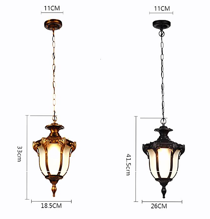 Pendant Lantern Classical Hanging Chandelier Light dengan LED Bulb